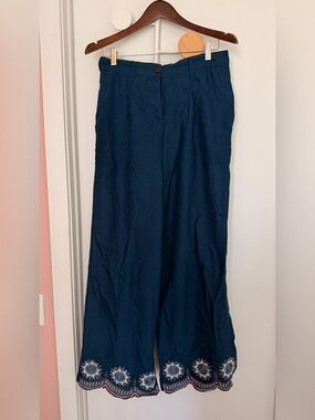 100% Linen Women’s Embroidered Pants